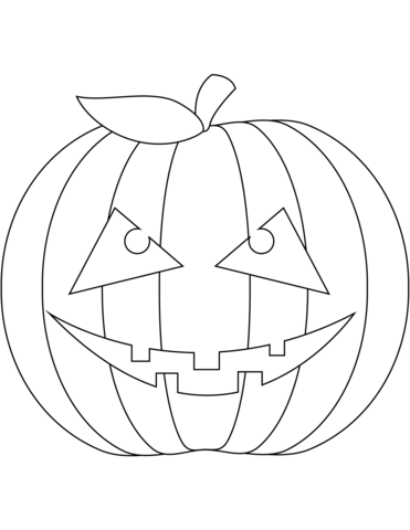 Coloring page hollow scary pumpkin